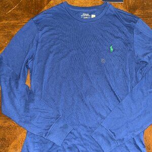Blue Long-Sleeved Polo Ralph Lauren